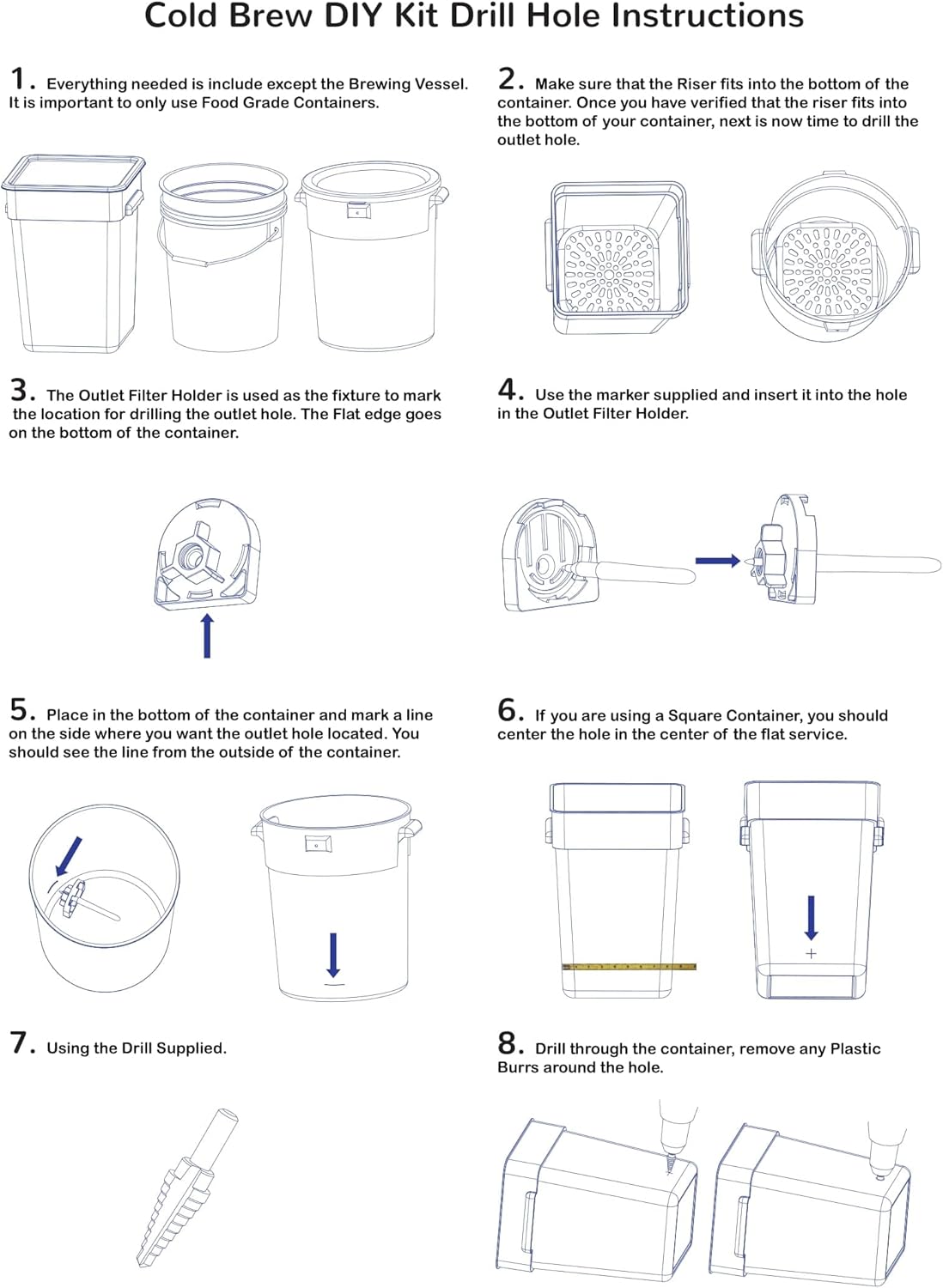 Cold Brew Do-it-Yourself Kit, 22L/5 Gallon Capacity, Instructions, Black/white, ABGCBCBDIK01