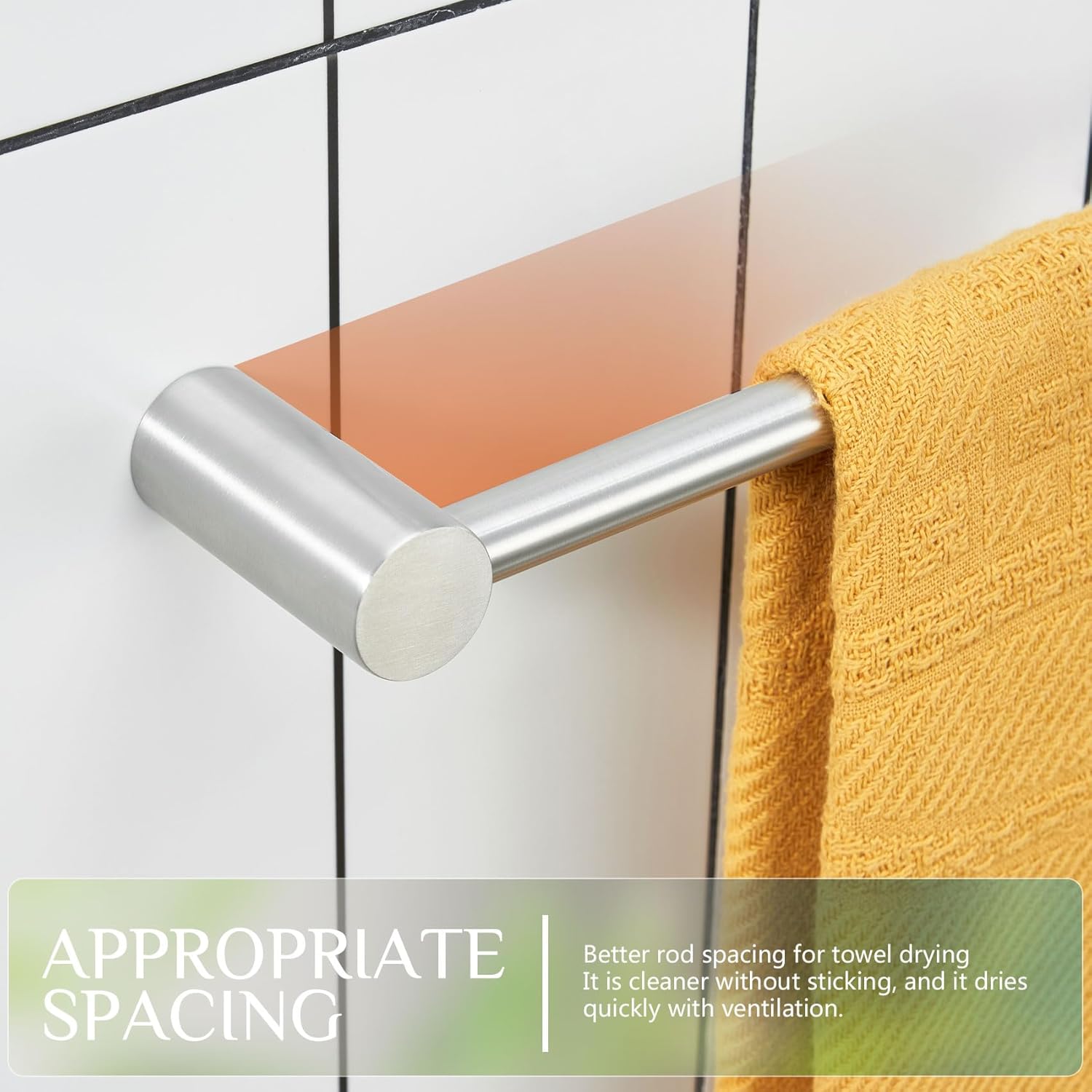KOKOSIRI Bath Towel Bars Brushed Nickel Bathroom Towel Holder 32-Inch Wall Mounted Racks Bathroom Hardware Accessories Stainless Steel, B4007BR-L32 - Image 4