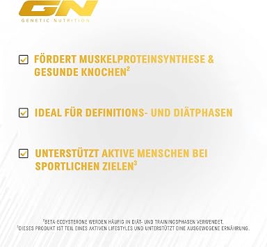 GN Laboratories Ecdysterone (60 Capsules) - Ecdysterone Capsules High Dose - 270 mg Beta Ecdysterone - Made in Germany - Dietary Supplement for Muscle Building