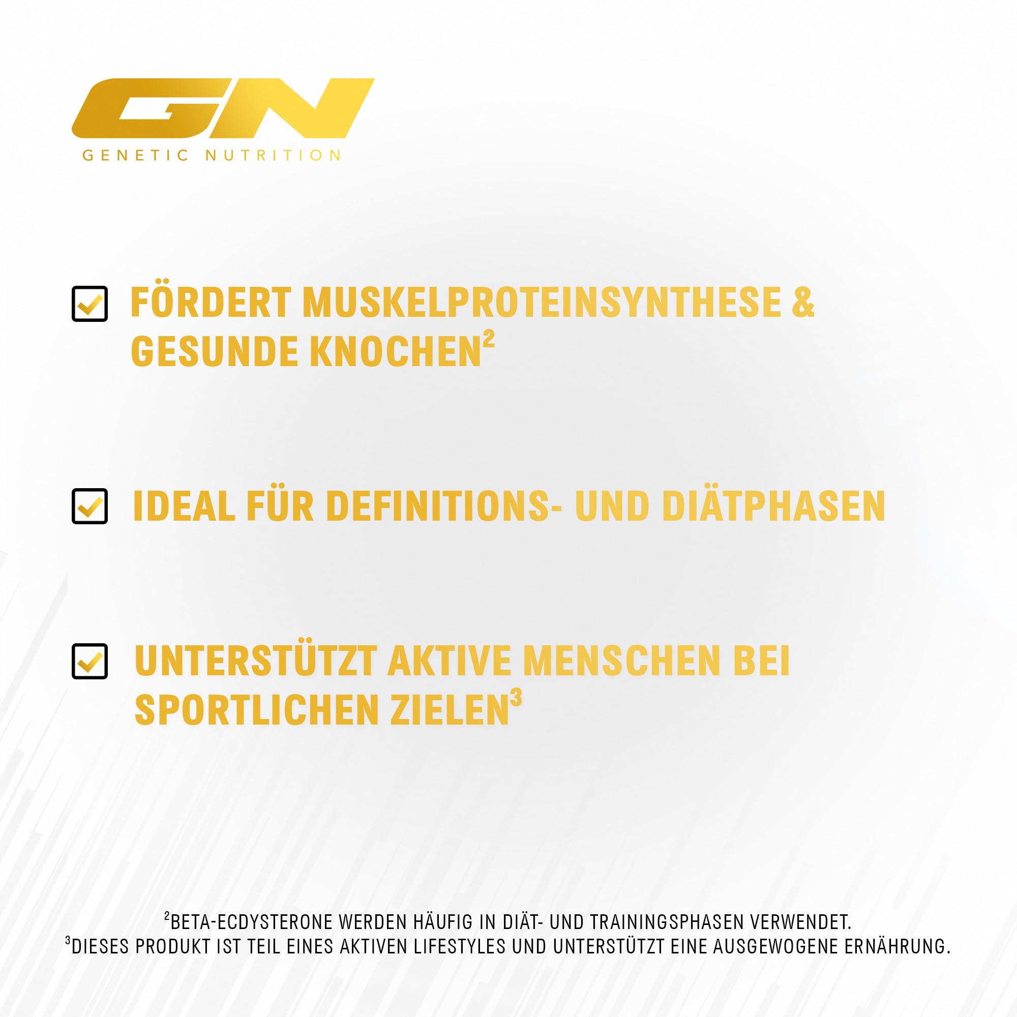 GN Laboratories Beta-Ecdysteron-Ergänzungsmittel – Testo-Booster, 500mg pro Portion – 95% hohe Reinheit von Ecdysteron 60 Kapseln – Geprüft & Made in Germany