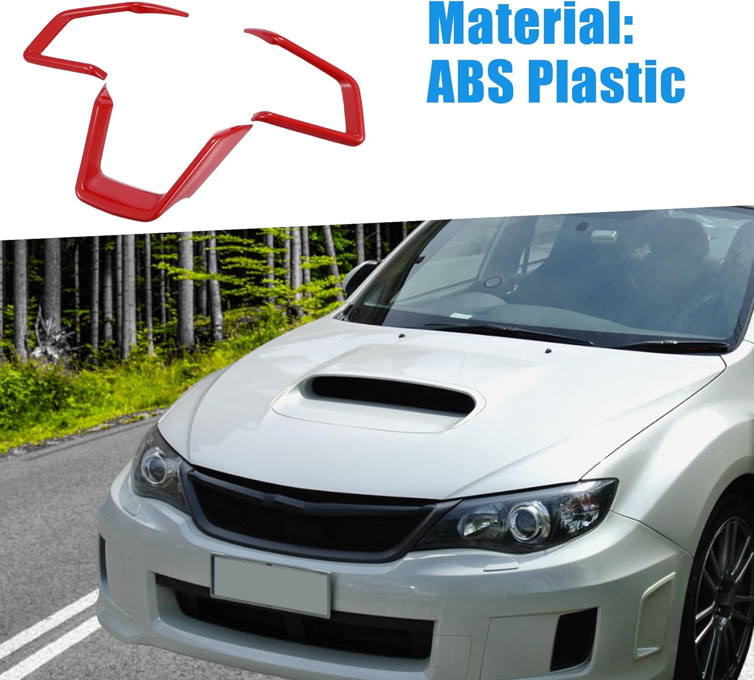 Interior Steering Wheel Cover Trim Auto Front Steering Wheel Sticker for Subaru Impreza 2017-2019 Red (Set of 3)