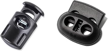 DYZD Plastic Cord Locks End Spring Stop Toggle Stoppers Bundle Plastic Cord Locks Spring Toggle Stopper Double Hole Cord Locks