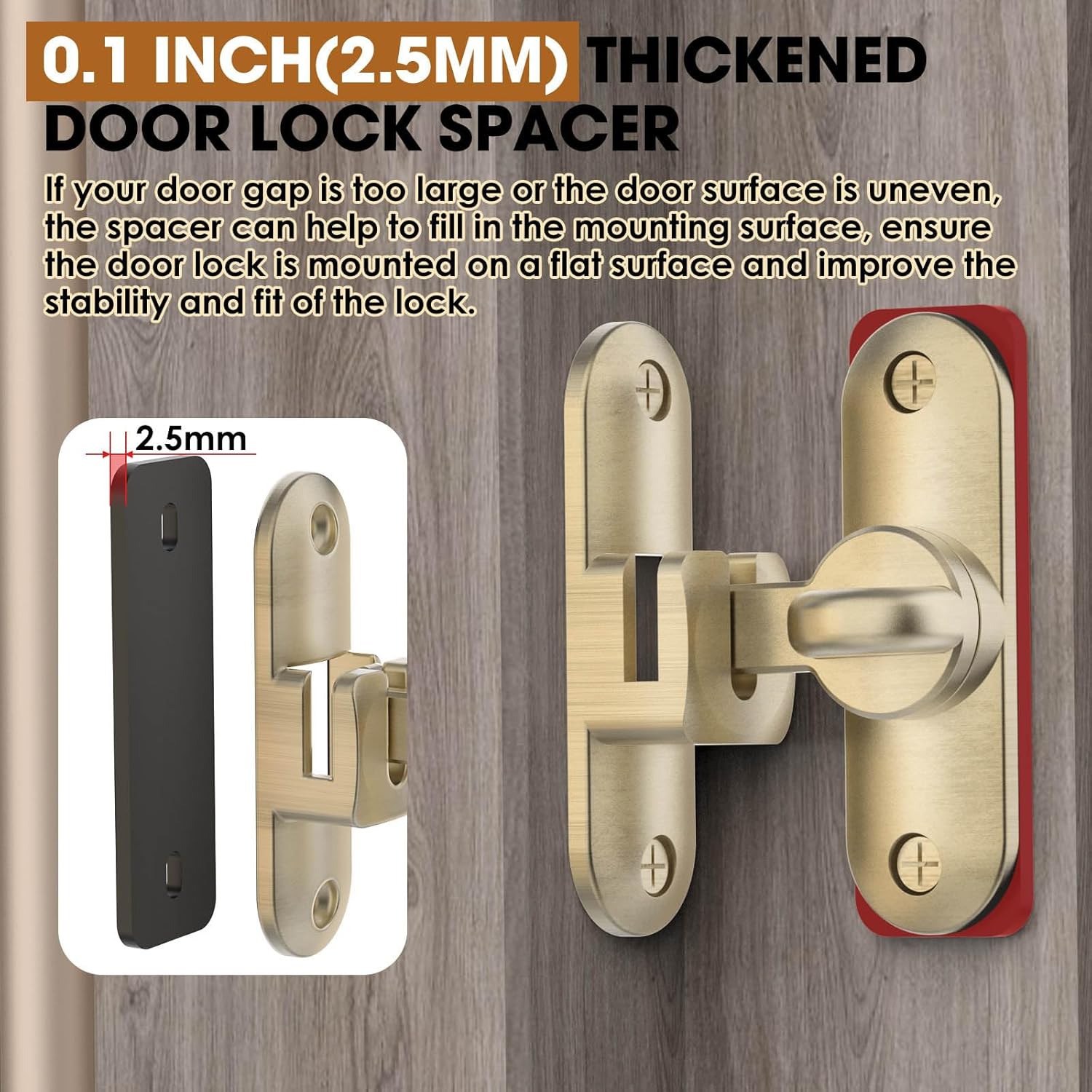 90/180 Degree Barn Door Lock & Latch, Zinc Alloy Sliding Flip Lock Hardware for Cabinet, Bathroom, Garage, Wooden Fence, Pet Gate, Shed (Bronze - 2Pack)