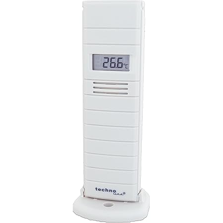 Technoline, mit Außensender, TX29 DTH-IT, Temperatur- und Luftfeuchtesender mit Display, 868 MHz, weiß, 38 x 21 x 129 mm