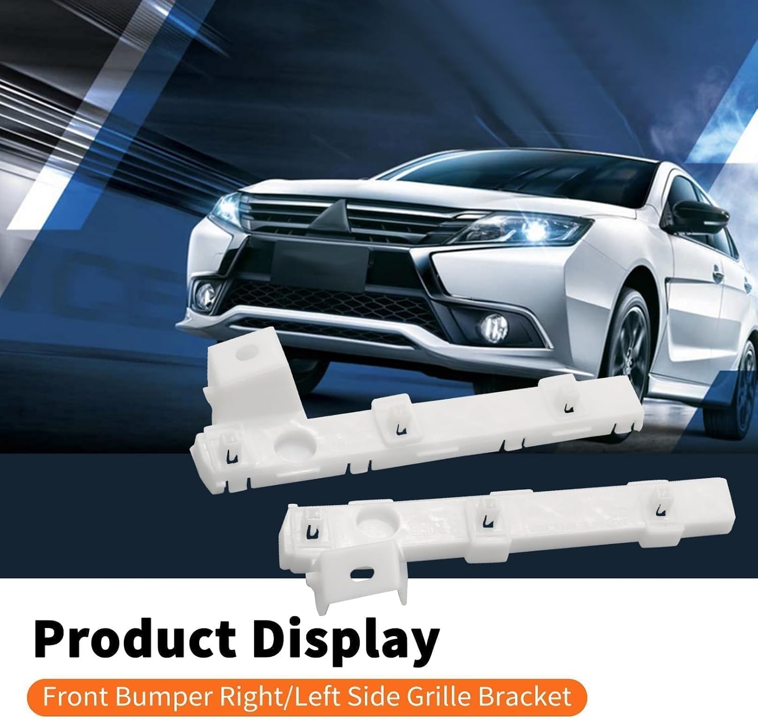 Front Bumper Right and Left Side Grille Bracket Compatible with Lancer Except Evo DE ES GTS 2.0L L4 2008-2017 6400F549 6400F550 2PCS