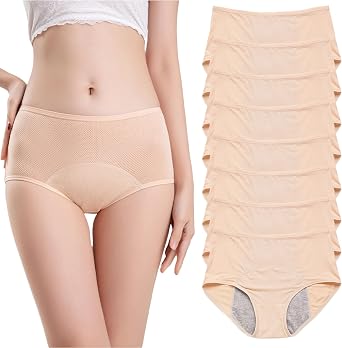 8Pcs Panties for Women Over 60, Leakproof Ladies Underwear