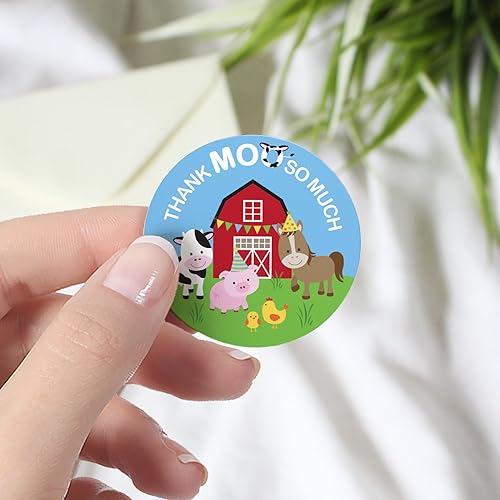 Miniatura 2 de Barnyard Thank You Moo So Much Stickers - 1.75 pulgadas - 40 etiquetas