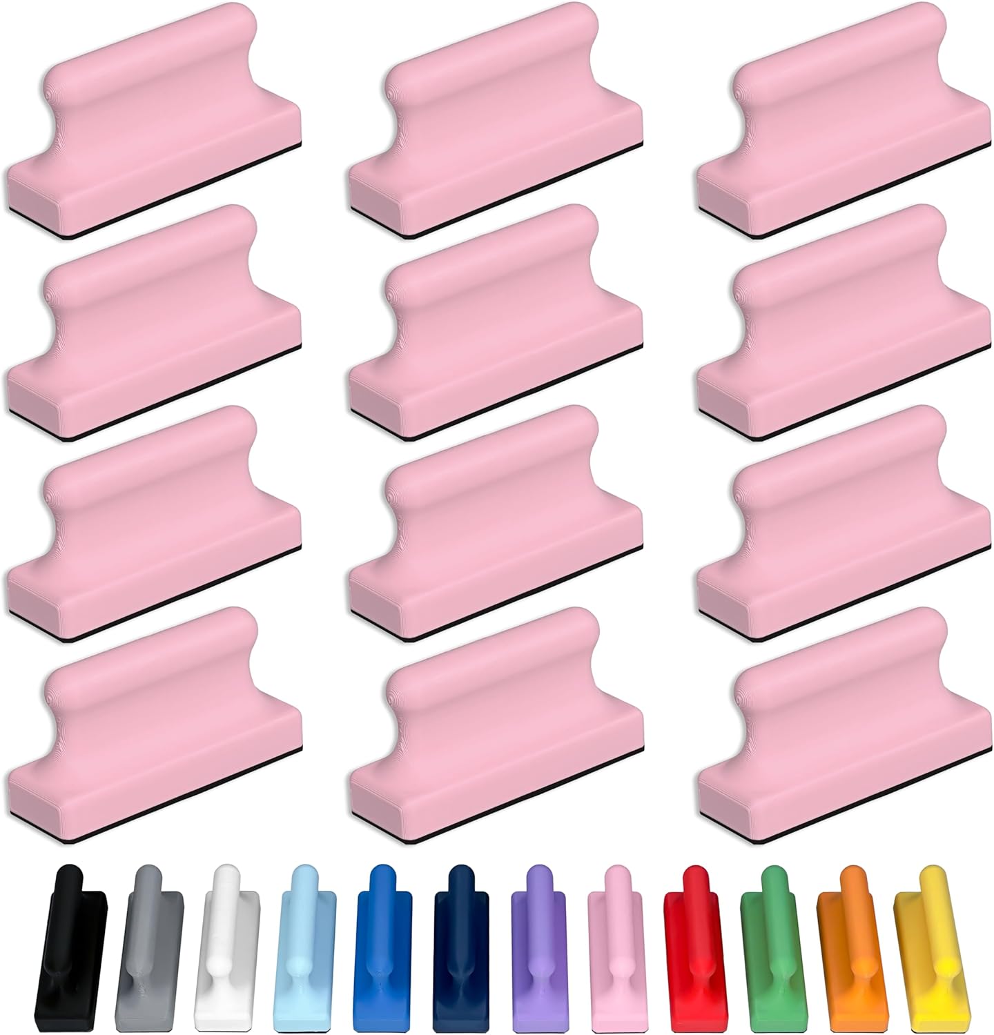 Glassboard Studio Mega Magnets - Neodymium - Heavy Duty, Colorful, Ergonomic, Ideal for Crafting, Quilting, and as Magnetic Knife Holders (12, Blush Pink Pawn)