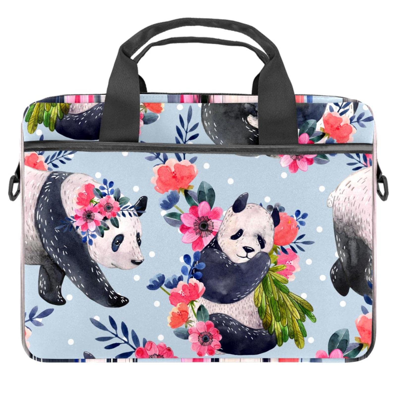 Sacoche ordinateur portable 13-14.5" motif panda peint à la main artistique - 7