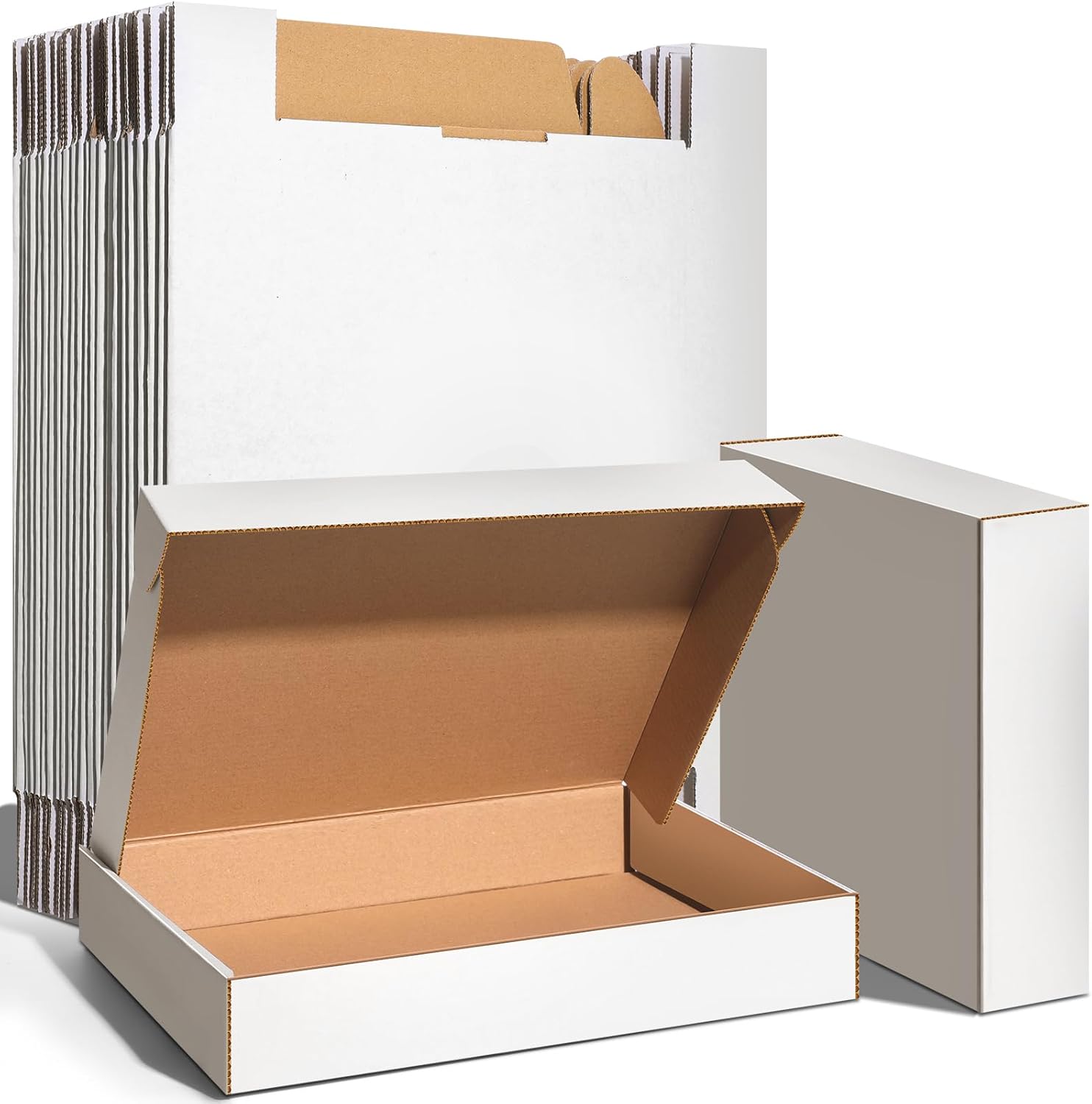 12x9x4 inches Shipping Boxes Set of 20, White Corrugated Cardboard Boxes Literature Mailer Boxes Gift Boxes Small Boxes for Shipping Wrapping Mailing Packaging Small Business
