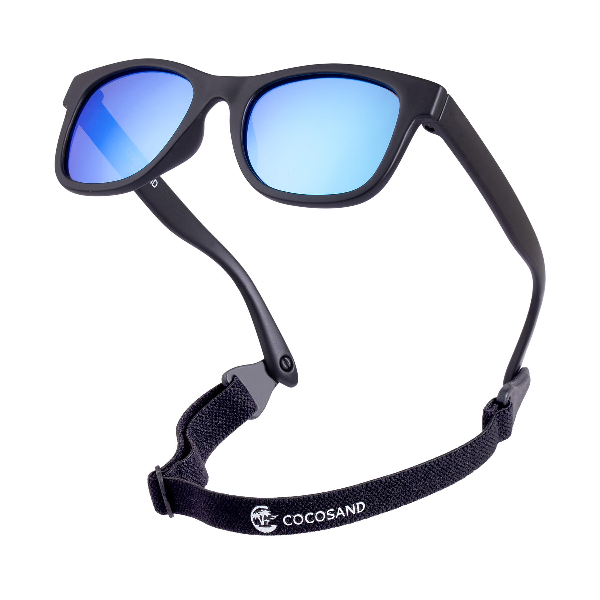 COCOSAND Flexible Polarized Baby Sunglasses with Strap | UV Protection, Bendable, For Toddler Infant Newborn Girl Boy, Age 0-24 Months