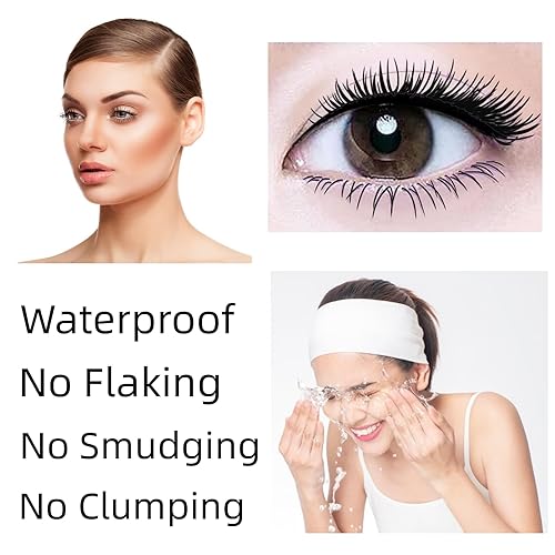 Miniatura 4 de Extensiones de Pestañas Marrón Máscara a prueba de agua, resistente al maquillaje, volumen y longitud natural, hipoalergénica, secado rápido, para