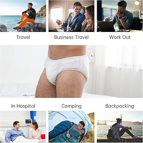 Miniatura 6 de Calzoncillos portátiles desechables de la ropa interior no tejida de los hombres para viajar Fitness Hotel Spa Hospital Stays, Blanco-35 piezas