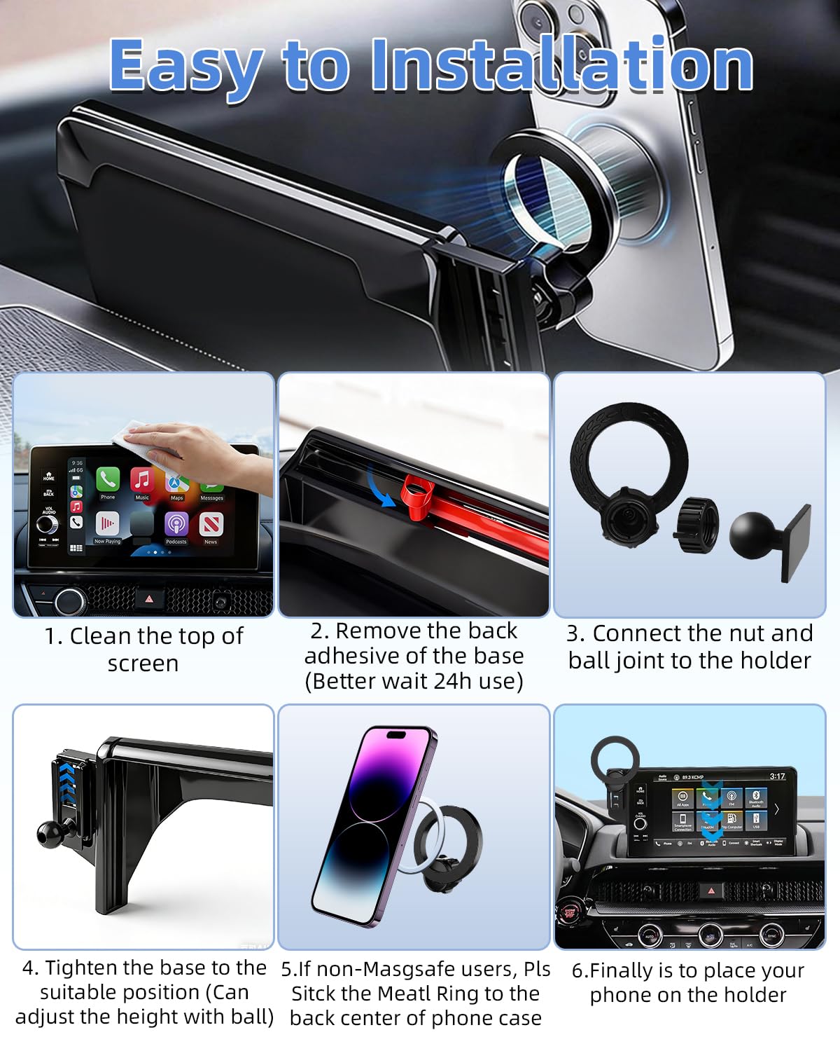 PZK Supporto per telefono da auto per Honda Passport/Pilot 2026 Accessori