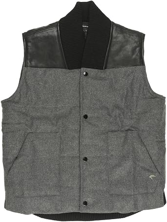 Diamond Supply Co Mens Mined Woolen Puffer Vest Large, Charcoal/Black