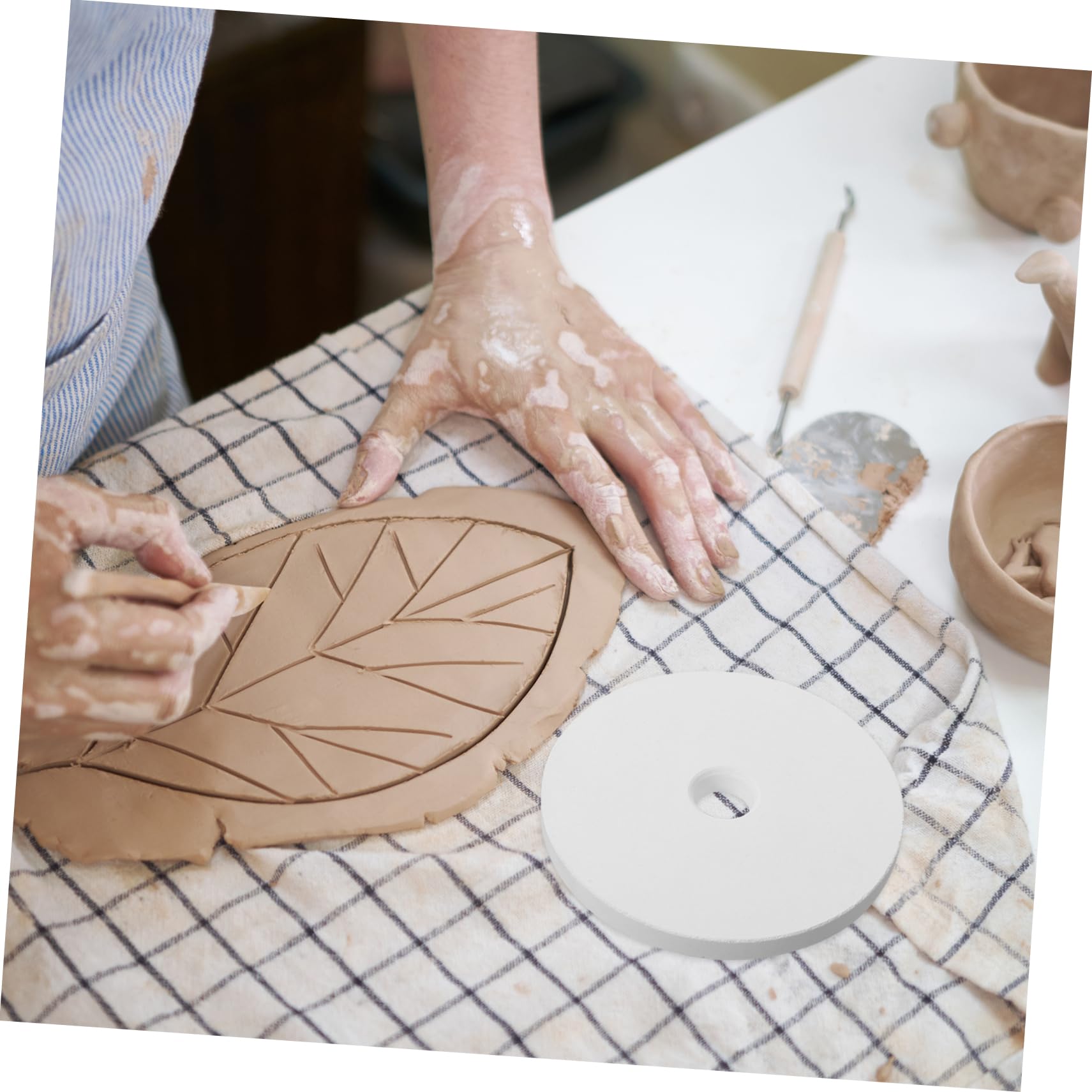 HOMSFOU Ceramic Pottery Kiln Mat Refractory Pad for Glaze Microwave Kiln Tool for Clay Pottery