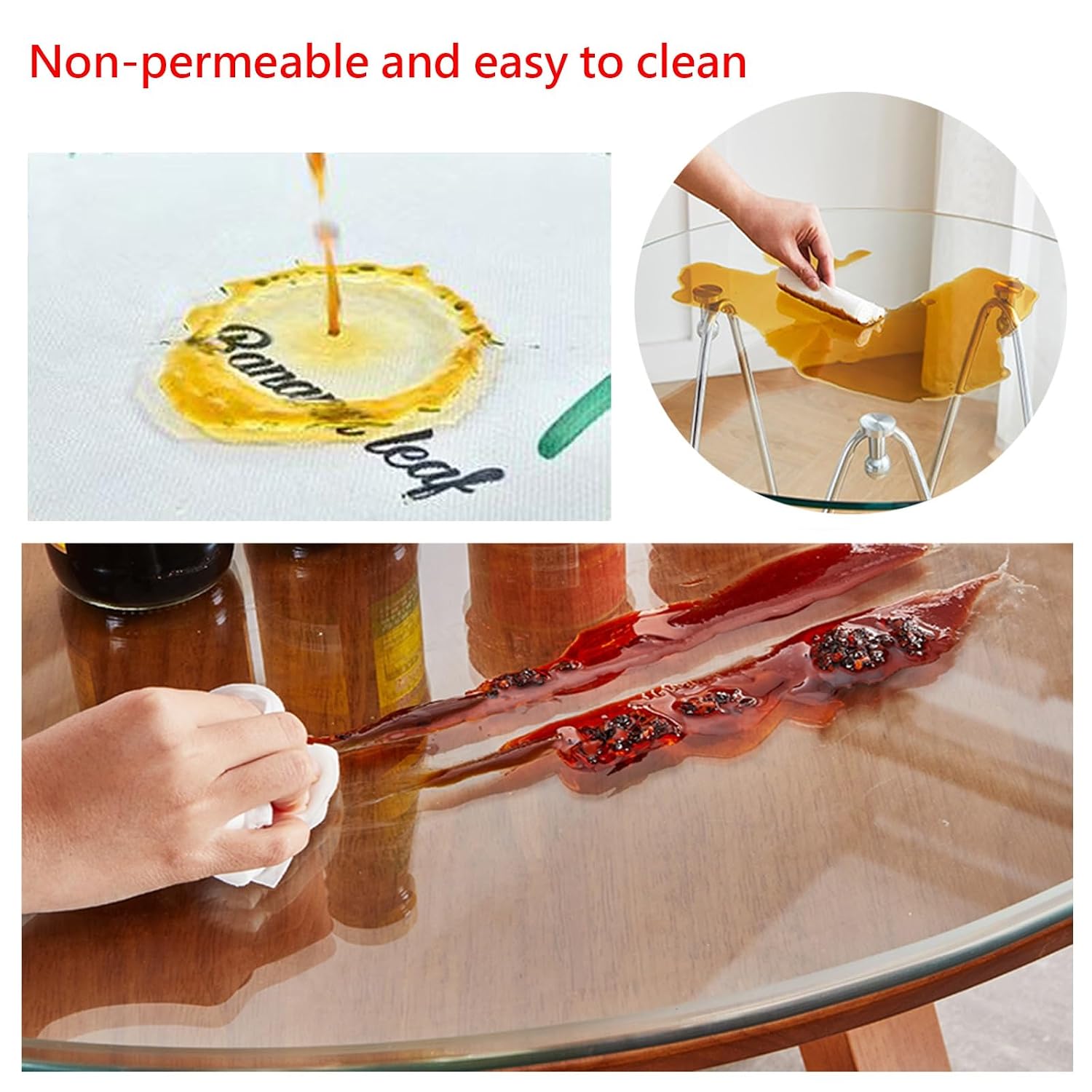 Clear Tempered Glass Surface Protector, Round Transparent Table Surface, Safe Beveled Edge, for Furniture Protection Patio Dining Coffee End Tables.(43CM(17IN))