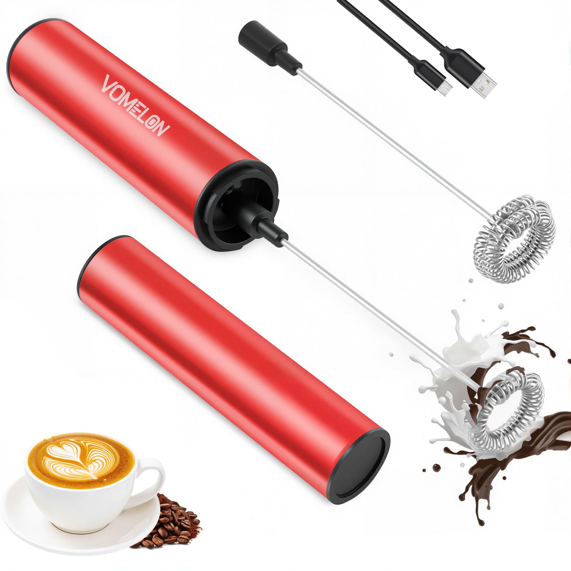 Amazon.com: VOMELON Milk Frother, Rechargeable Battery Operated