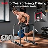 Sportsroyals Adjustable Dip Bar Station, Heavy Duty Parallette & Parallel Bars, 400LBS Stable Dip Stands for Home Gym, Calisthenics & Upper Body Workout Equipment - 3
