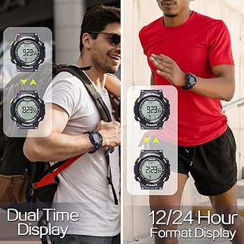Donne Ragazze Sport Nuoto Immersione Orologio Bracciale 10 ATM Impermeabile con Funzioni di Sveglia, Cronometro, Conto alla Rovescia, Doppio Fuso Orario, Formato 12 e 24 ore Commutabile, Banda