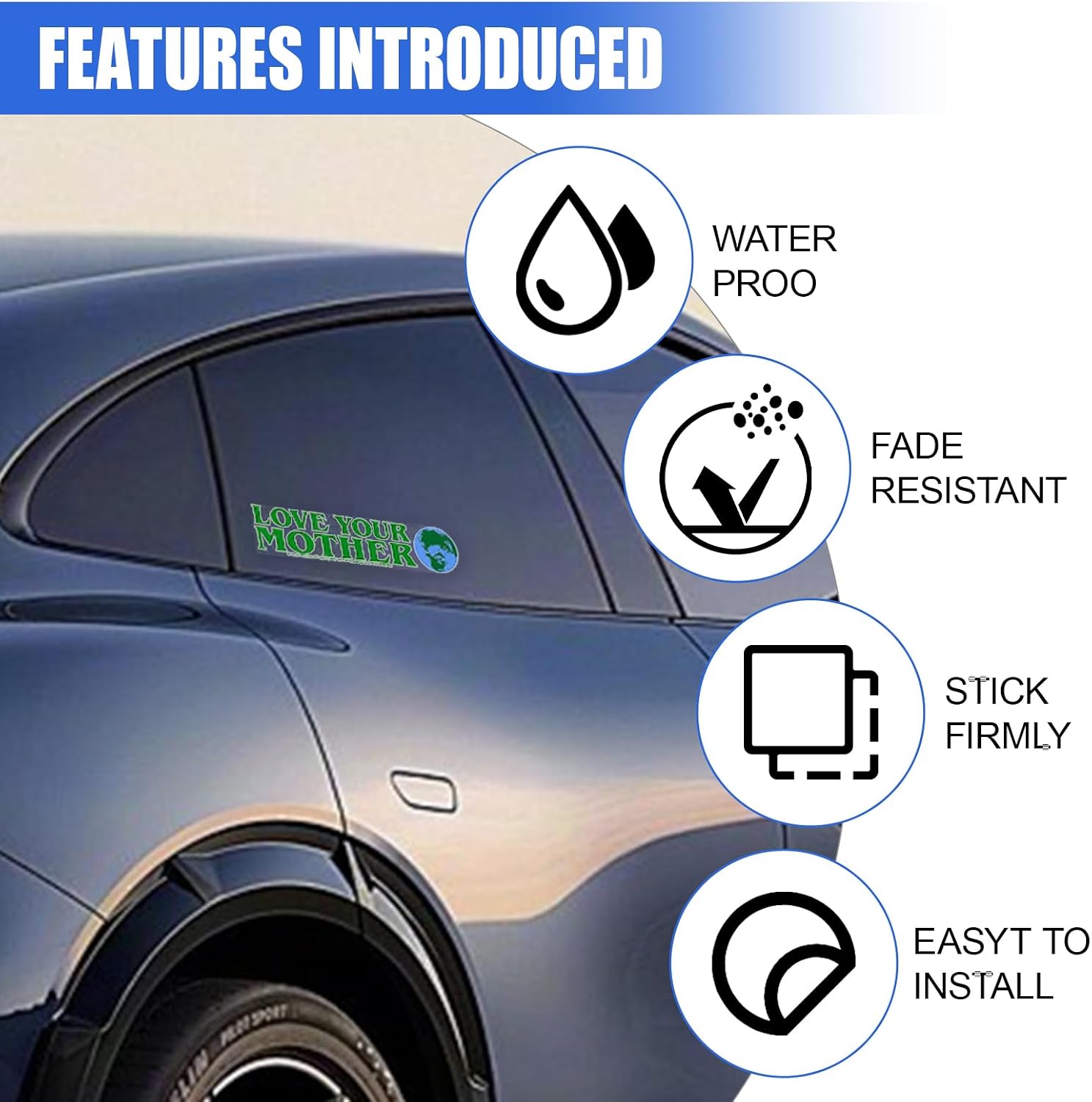 Climate Change Car Decal, Vinyl Car Bumper Sticker, Love Your Mother Earth Sticker, Waterproof Auto Exterior Decoration Accessory for Truck, Laptop (Small) image 3