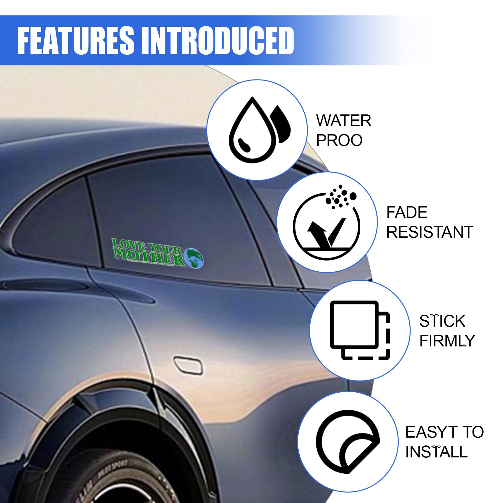 Climate Change Car Decal Vinyl Car Bumper Sticker Love Your Mother Earth Sticker Waterproof Auto Exterior Decoration Accessory — view 3