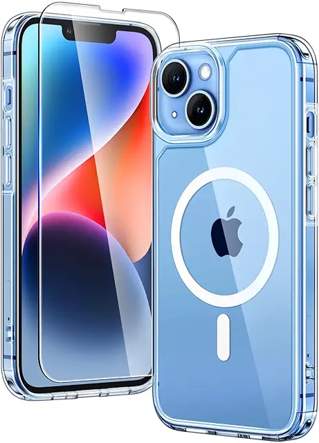 Coque iPhone 13/14 Militaire avec Verre Trempé et MagSafe - Transparent