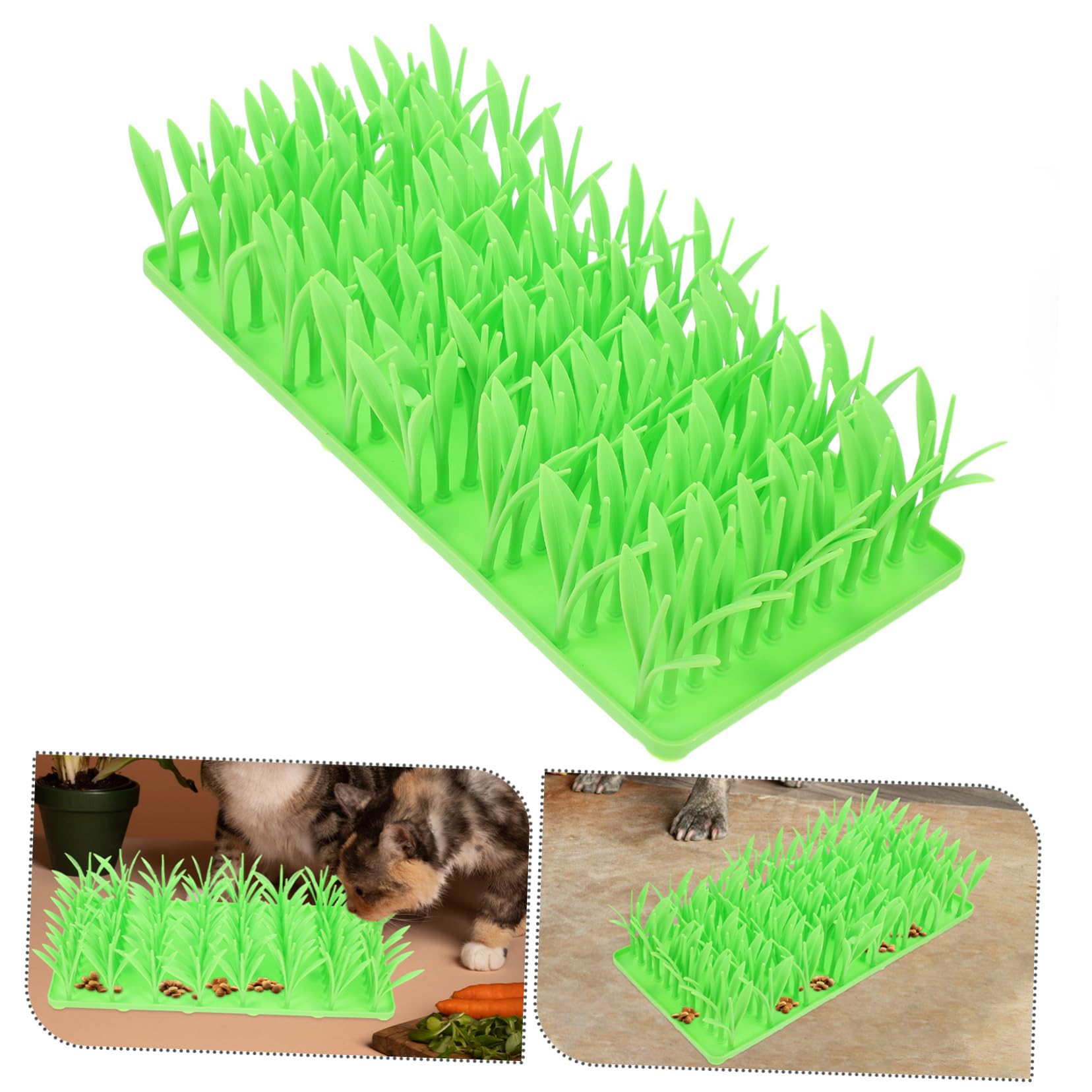Interaktive Katzen Hundenapfmatte Silikon mit Grasdesign, rutschfest
