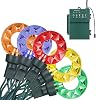DEWENWILS Christmas Lights Battery Operated, Timer & Photocell Sensor, 22.5FT 40 LEDs Christmas Candy String Lights, TwinkleFlashFade Lighting Modes, Multi Color, Waterproof, Green Wire