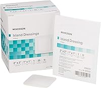 Vista 1 de McKesson Aderezos para islas, estériles, dimensión 2 x 2 pulgadas, almohadilla de 1 x 1 pulgada, 25 unidades, 1 paquete