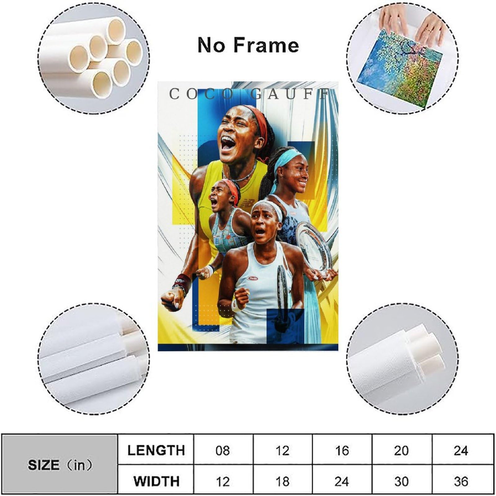 Amazon.com: LOGAUT Coco Gauff Poster Tennis Signed Poster Wall Art