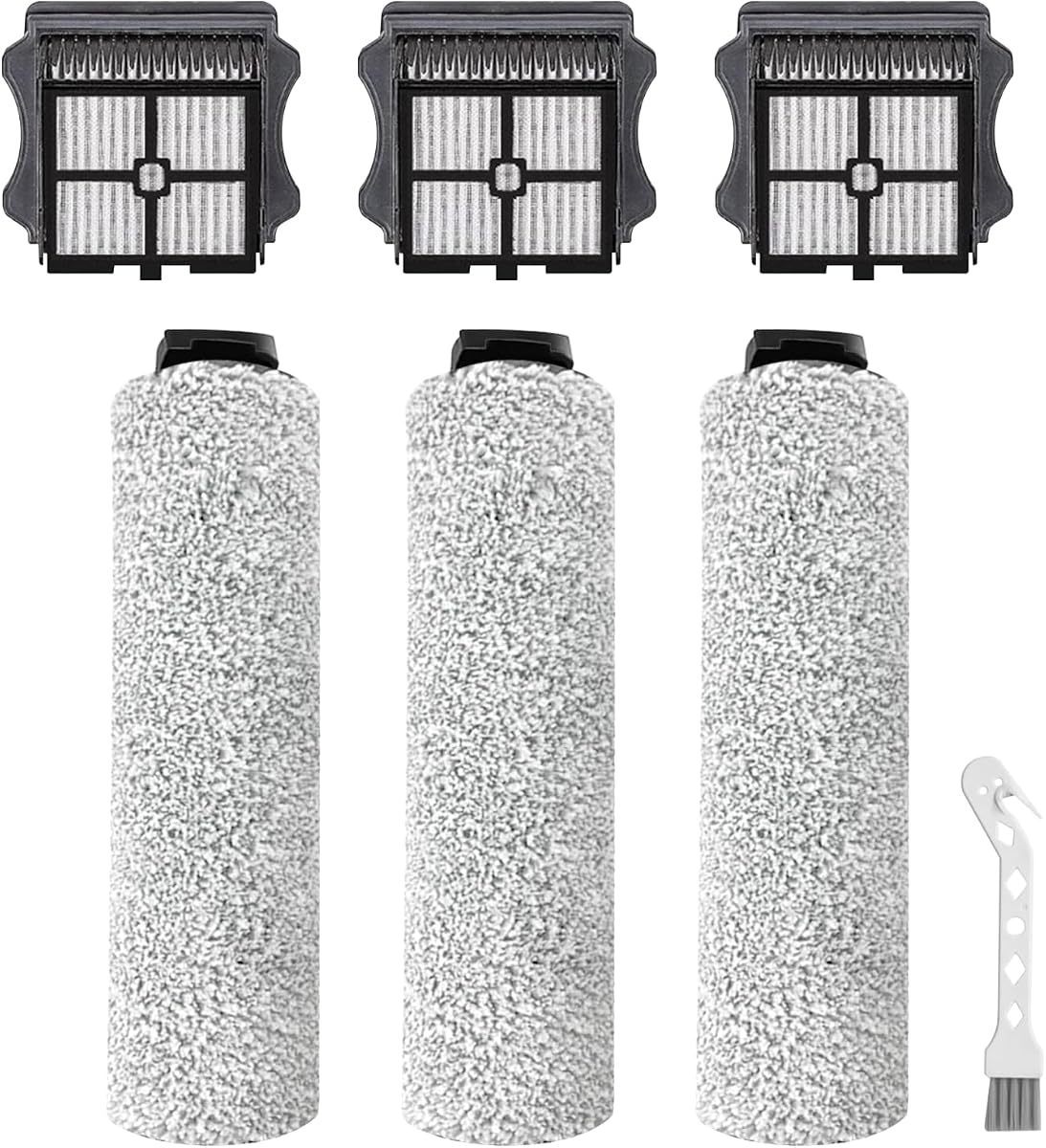 Replacement Brush Rollers and Filters Kit for Tineco iFloor 3 and iFloor One S3 Cordless Wet Dry Vacuum Cleaner,Accessories inclue 3 HEPA Filters & 3 Brush Rollers