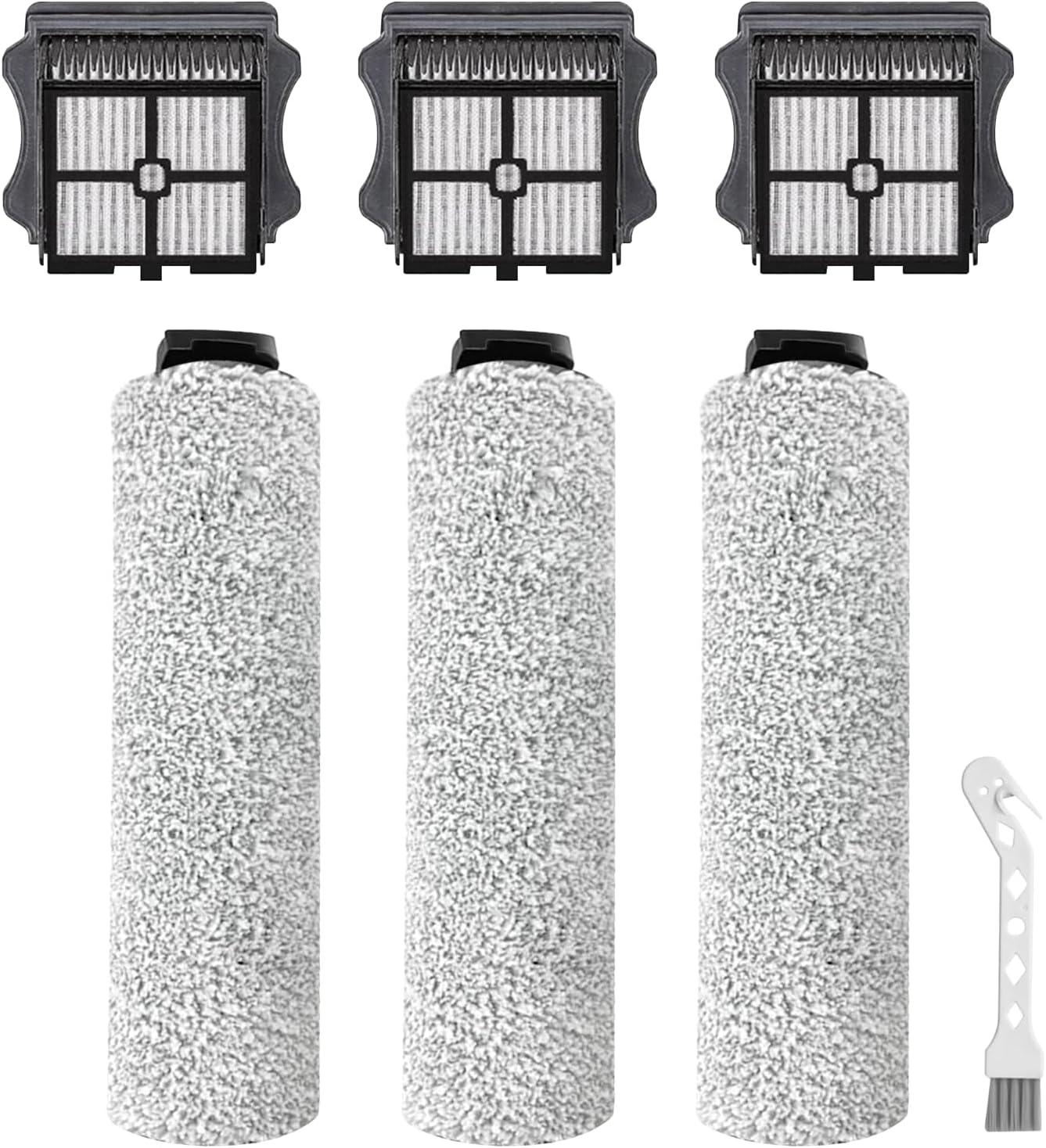 Replacement Brush Rollers and Filters Kit for Tineco iFloor 3 and iFloor One S3 Cordless Wet Dry Vacuum Cleaner,Accessories inclue 3 HEPA Filters & 3 Brush Rollers