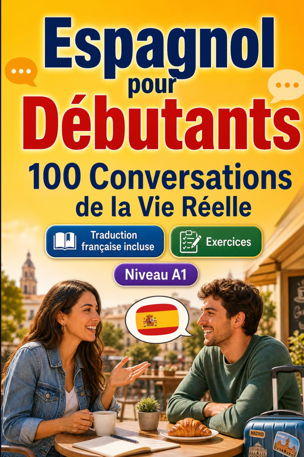 Espagnol pour Débutants A1 : 100 Conversations de la Vie Réelle: Apprenez l'espagnol avec 100 dialogues bilingues, salutations, voyage, courses, ... et exercices pour étudiants et adultes