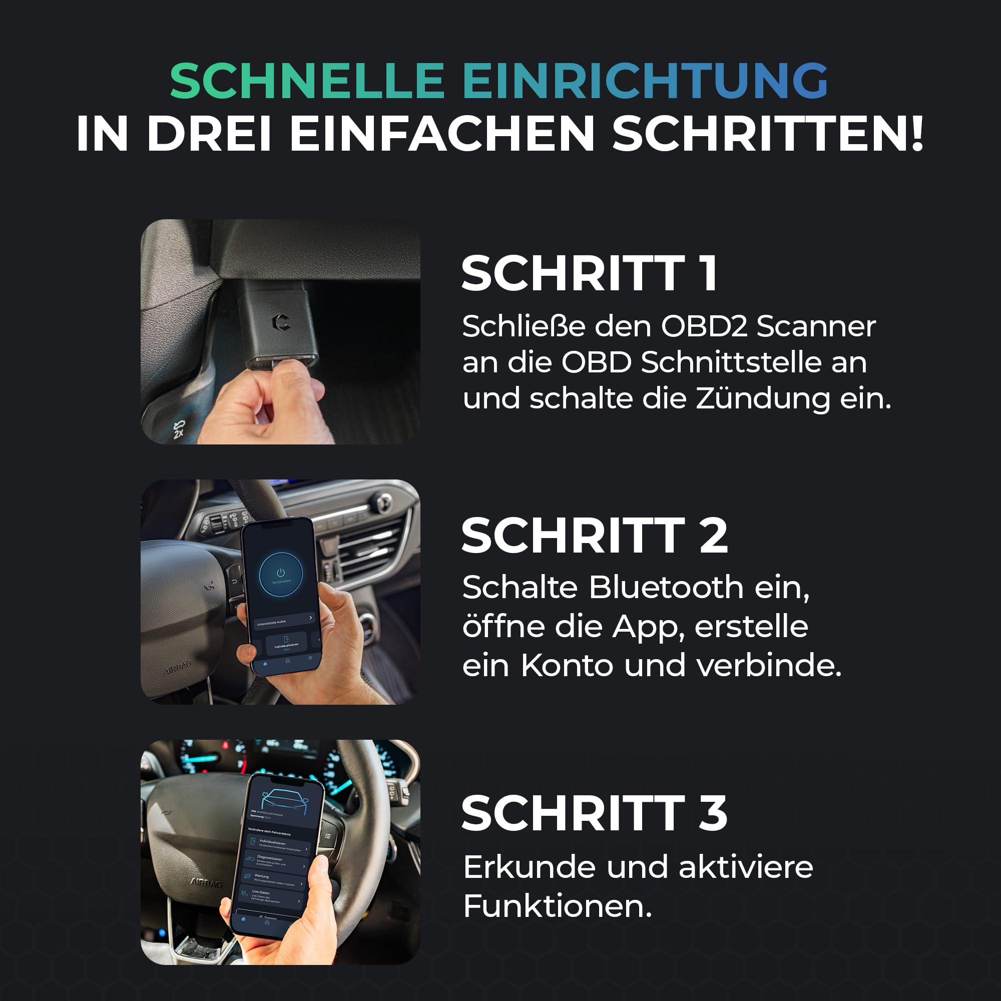 CARISTA EVO - OBD2 Diagnosegerät mit Live-Daten - OBD2 Bluetooth Adapter & Codiergerät für alle Marken (VW, Audi, BMW, Skoda, UVM) - OBDII Autoscanner (iOS & Android)