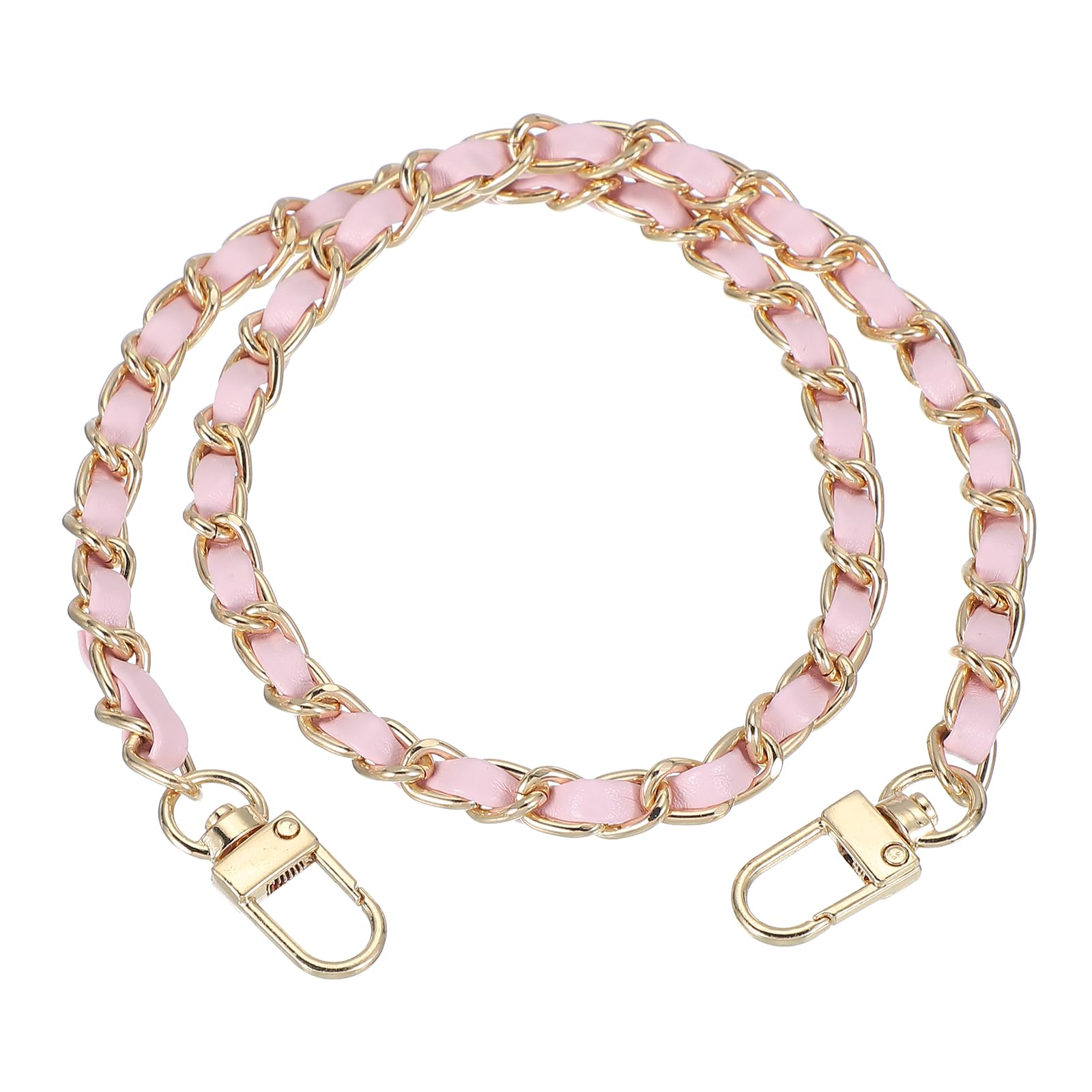 MECCANIXITY Purse Chain Strap, 24 Inch PU Leather Purse Handle Strap Replacement DIY Chain Strap with Zinc Alloy Buckle for Crossbody Bag Shoulder Bag, Pink-image-38