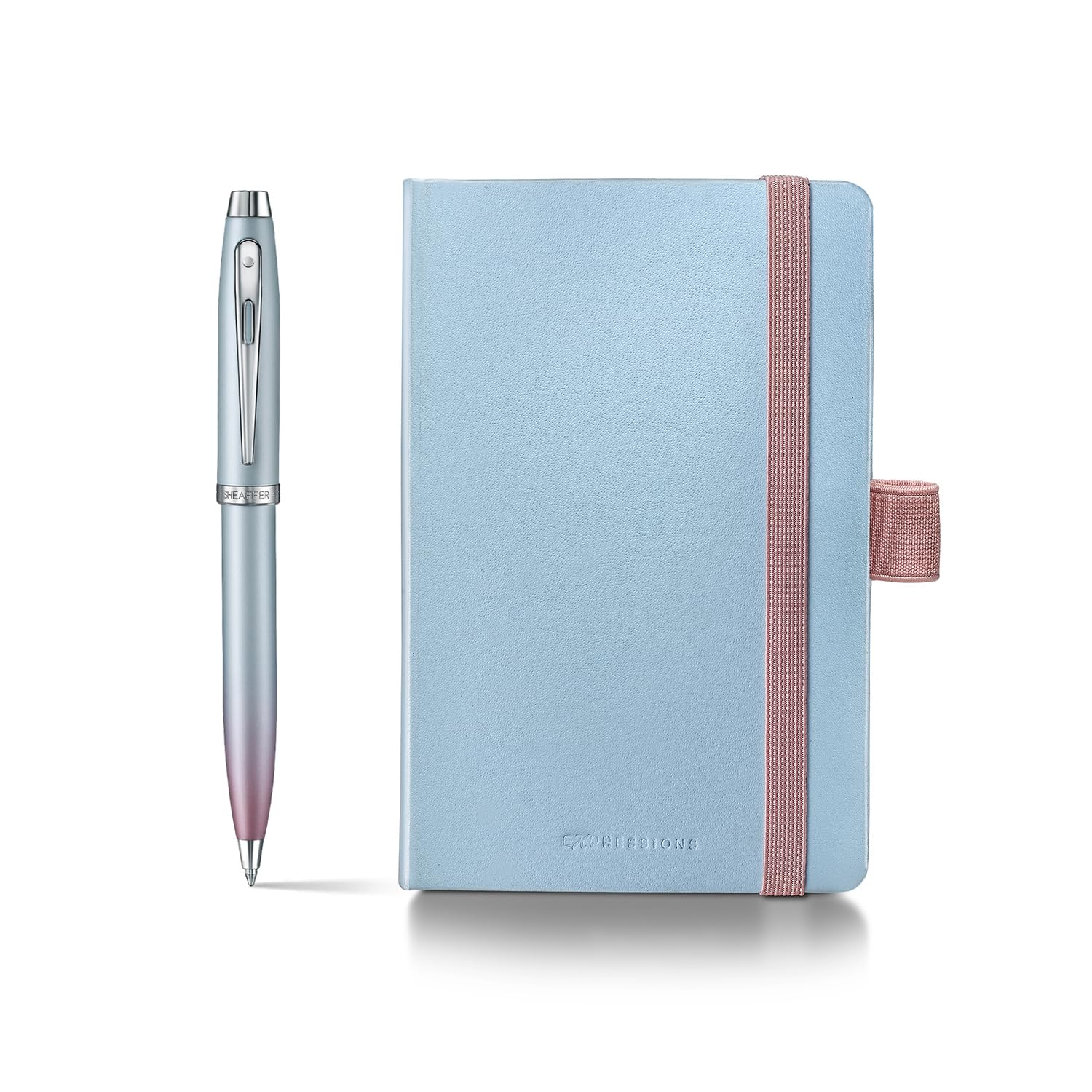 Sheaffer 100 perłowy gradientowy długopis z chromowanym wykończeniem, galaretkowy mały notatnik