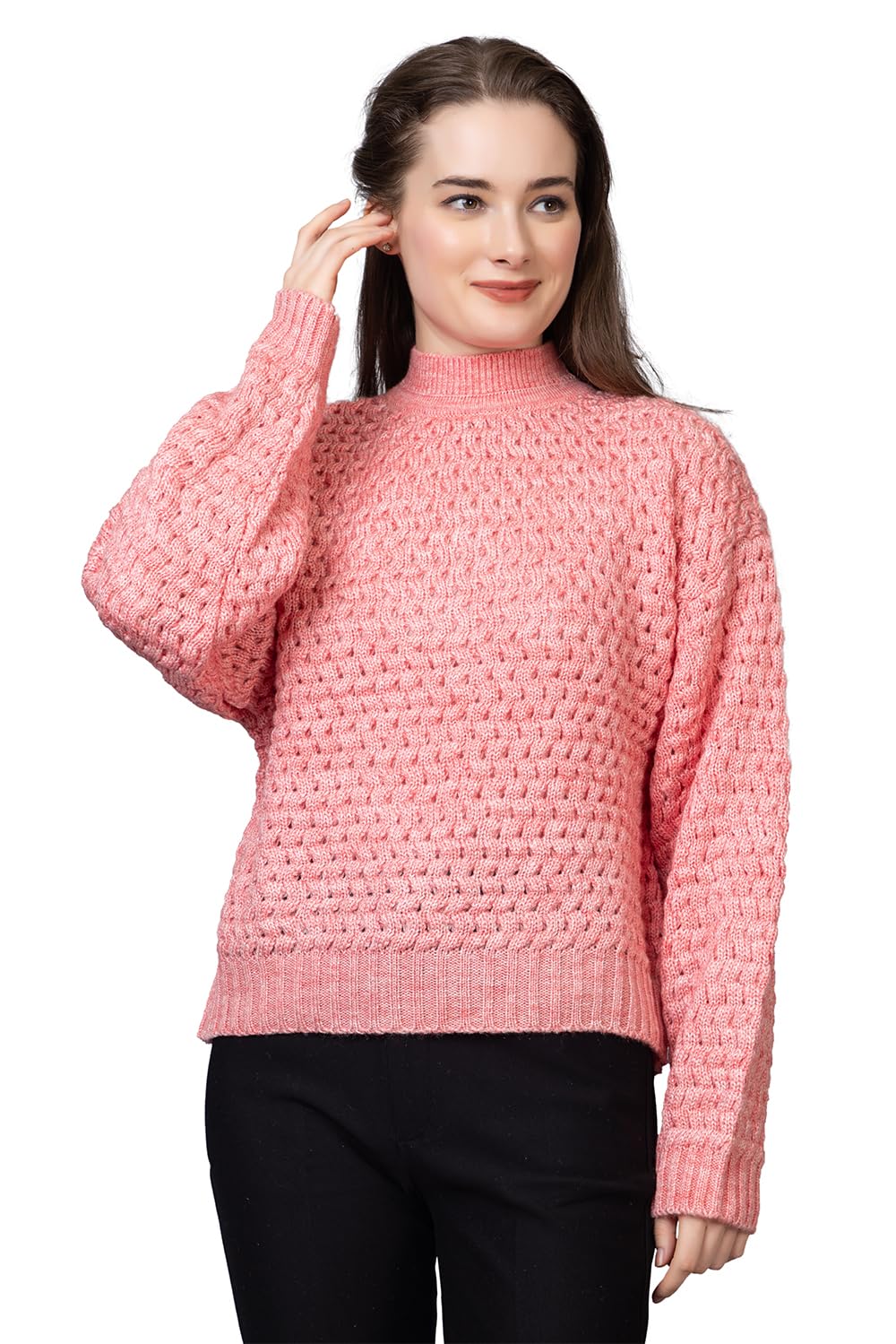 wear lusso Women’s Pullover Sweater Relaxed Fit for Winter Wear | Full Sleeve | 100% Wool | Latest Stylish Sweater Crafted with Comfort Fit for Winter Wear-picture-24