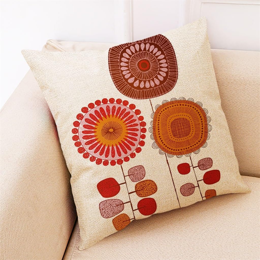 HBJWOV Throw Pillow Colorful Hand-Painted Elements Cotton and Linen Car Cover Sofa Cushion Home