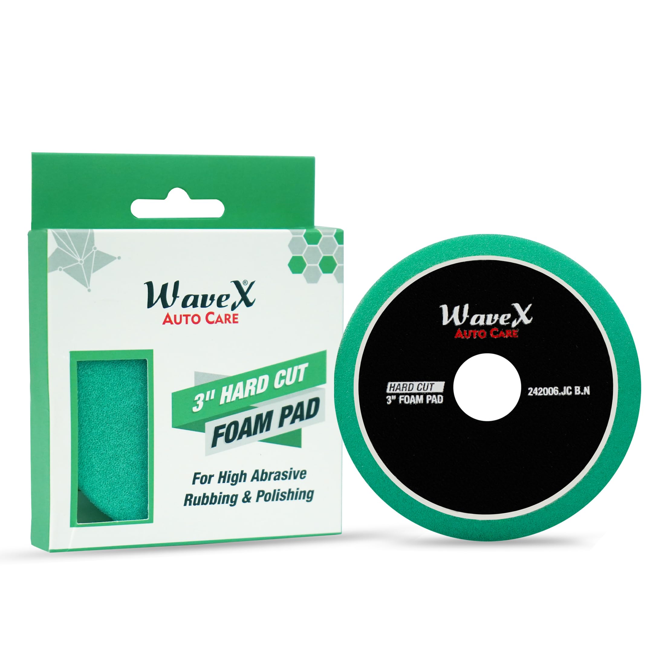 Wavex 3-Inch Hard Cut Foam Pad for Car | Low Profile 20mm Design for Extreme Performance | High-Density Foam for Aggressive Cutting | Compatible with DA & Rotary Polisher | Washable & Reusable-image-5