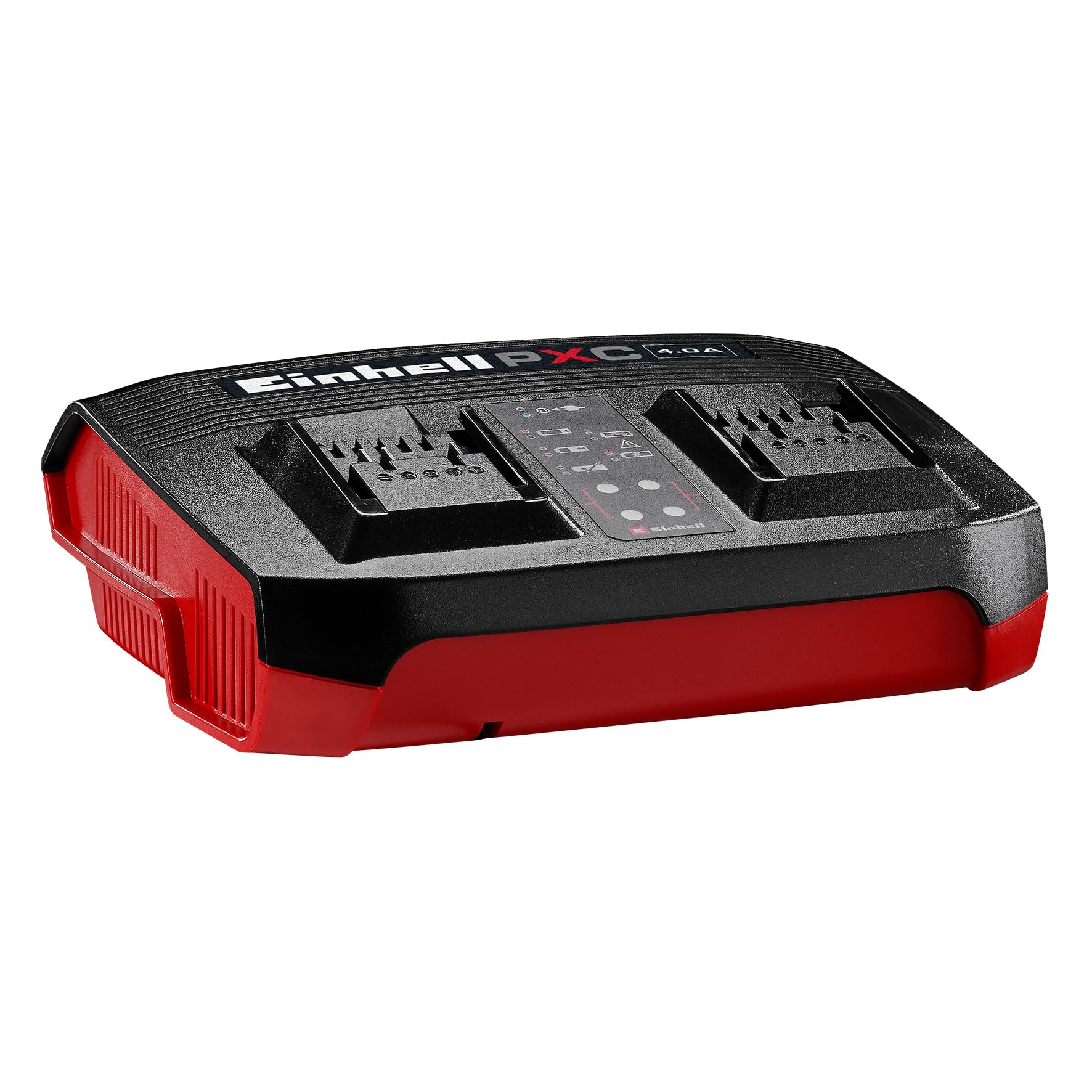 Einhell - Caricatore Power X-Twincharger 4A Power X-Change (18 V, carica simultanea di 2 batterie da 18 V, monitoraggio delle batterie, sistema di gestione della carica, modalità Refresh)