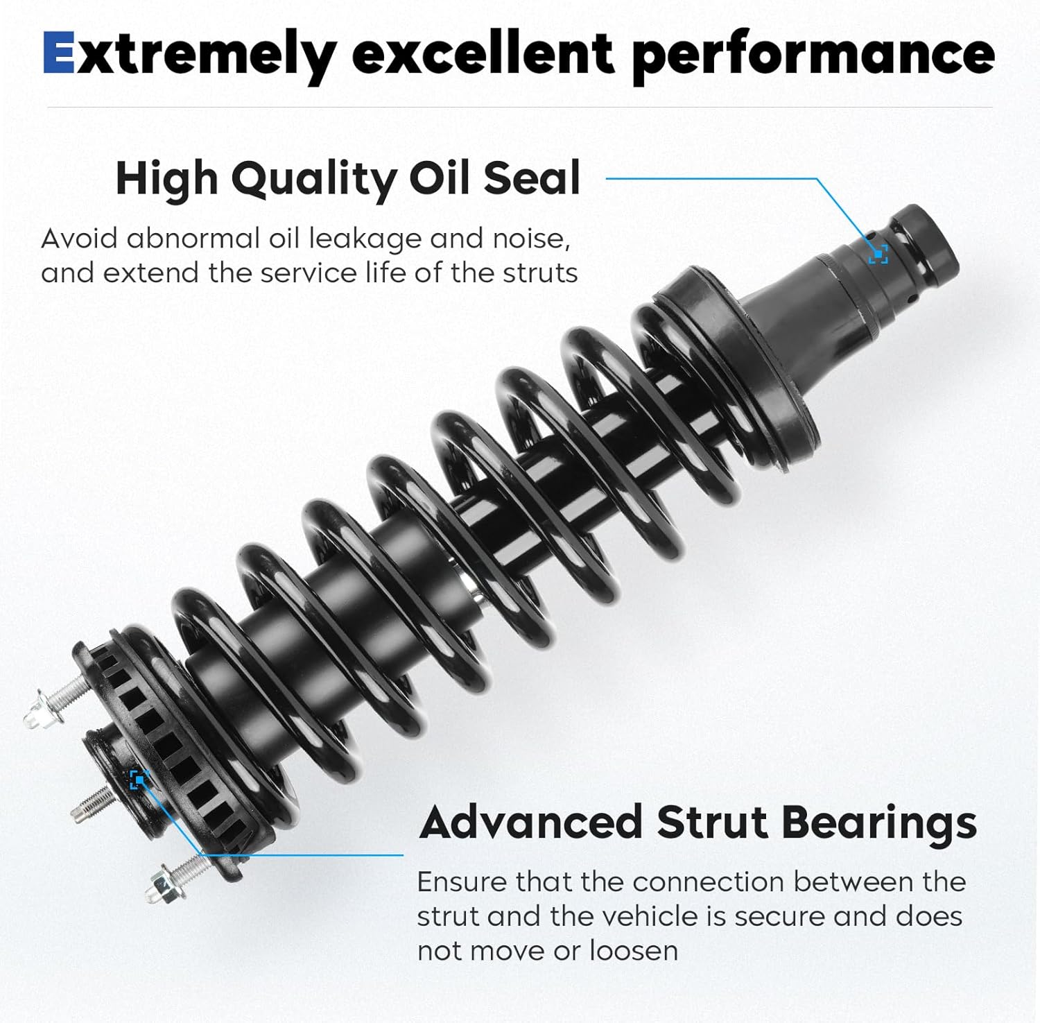 Front and Rear Struts Assembly Shock Fit for 2002-2009 Chevy Trailblazer/Gmc Envoy, 2002-2006 for Trailblazer Ext/Envoy Xl, 04-07 for Buick Rainier, for Envoy Xuv/Isuzu Ascender/Oldsmobile Bravada/SSR