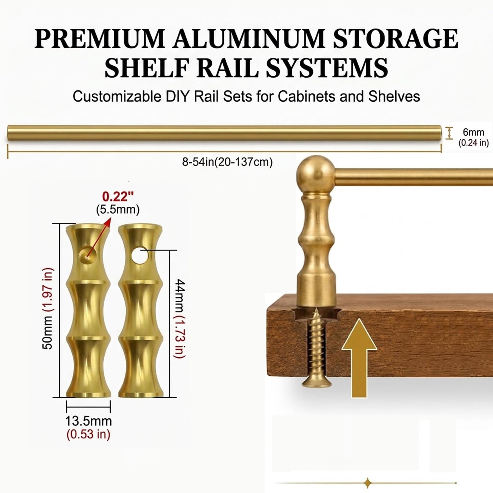 Rail d'Étagère en Alliage Aluminium - Barre Anti-Basculement