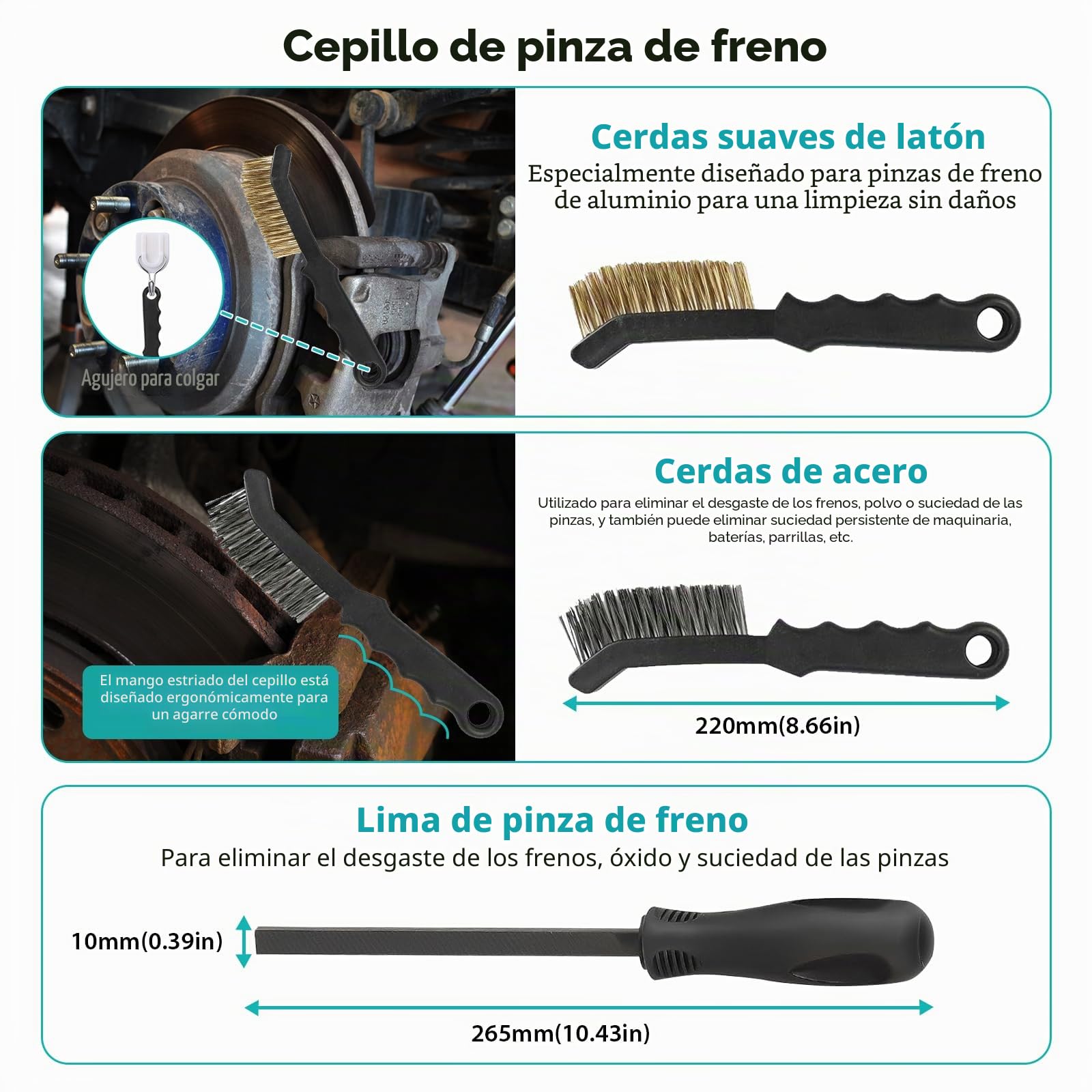 LIROPAU Juego de herramientas de tambor de freno de 15 piezas, juego de herramientas para tambor de freno para cambiar/limpiar sistemas de freno de disco y tambores