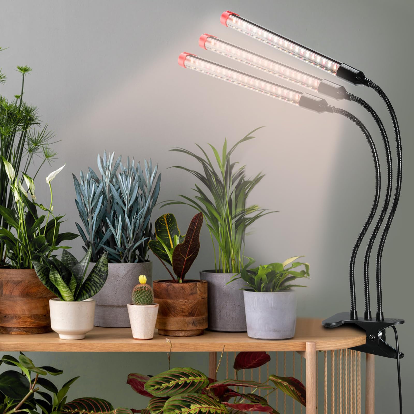 FECiDA Lampe de Croissance de Plantes d'intérieur 3000 lumens 27W, 2024 le plus Récent Clip Lampe de Croissance de Plantes d'intérieur, Lampe Végétale à Spectre Complet avec minuterie 4,8,12 Heures
