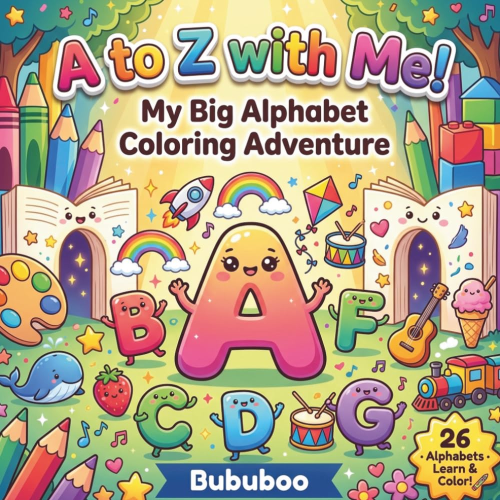 A to Z with Me: My Big Alphabet Coloring Adventure - A book for toddlers