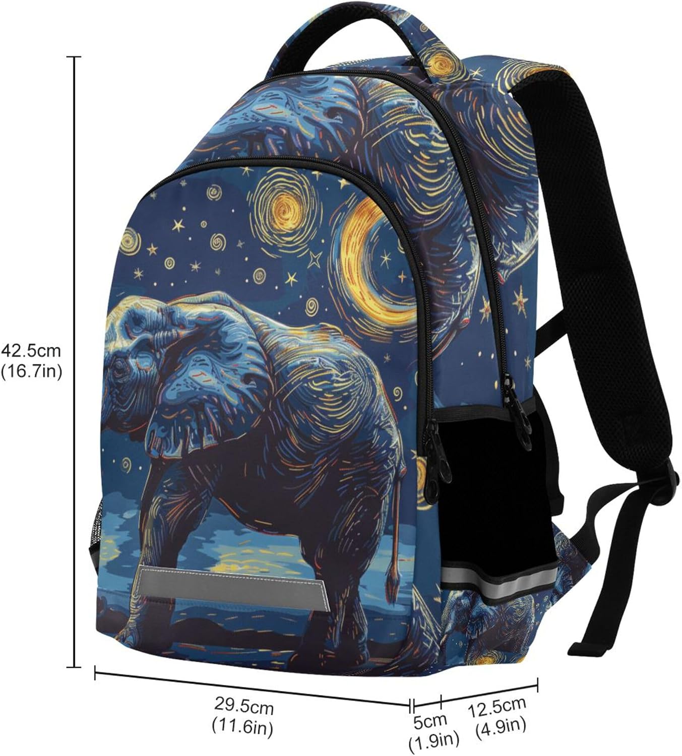 ALAZA Elephant Starry Sky Moon Backpack Purse for Women Men Personalized Laptop Notebook Tablet Bag Stylish Casual Daypack, 13 14 15.6 inch image 3