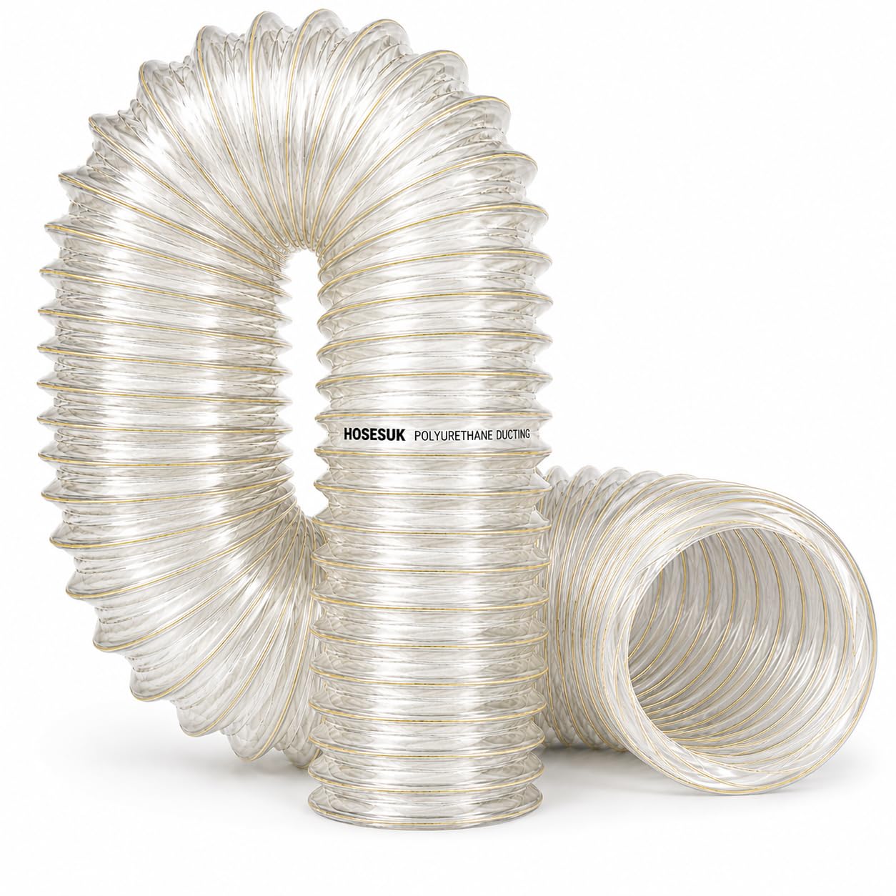 150mm Polyurethane Ducting Hose Flexible PU Steel Wire Reinforced Dust Extraction Pipe 5 Metre