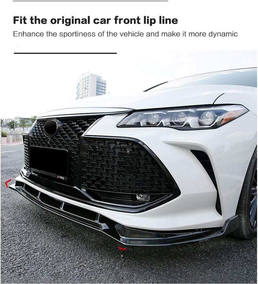 YOUNGERCAR Front Bumper Lip Fit for 2019 2020 2021 2022 Toyota Avalon Hybrid Limited Touring XLE XSE Gloss Black ABS 3PCS