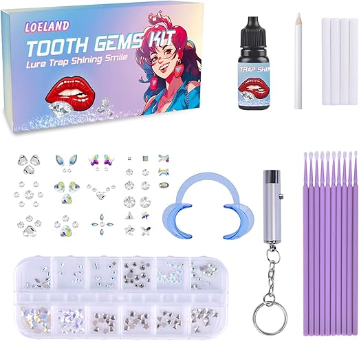 Tooth Gem Kit, DIY Crystals Jewelry Kit Teeth Gems Set, Professional Fashionable Tooth Gems for Teeth, Teeth Jewelry Starter kit